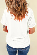 Sequined Flag T Shirt - Simply Love Short Sleeve Round Neck Polyester Cotton Blend Tee - YinzerShop