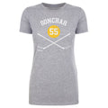 Sergei Gonchar T-Shirt – Pittsburgh Hockey Shirt With Hockey Sticks Graphic Slim Fit Women's T-Shirt - YinzerShop