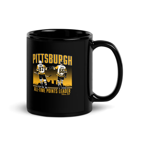 Sidney Crosby and Mario Lemieux: Pittsburgh All-Time Points Leader Mug Pittsburgh Penguins-Pro Hockey - YinzerShop