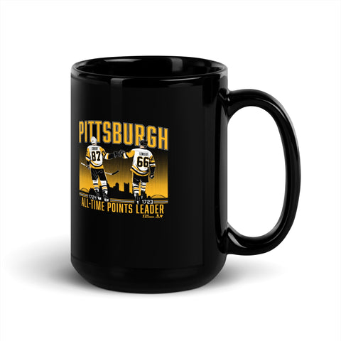 Sidney Crosby and Mario Lemieux: Pittsburgh All-Time Points Leader Mug Pittsburgh Penguins-Pro Hockey - YinzerShop