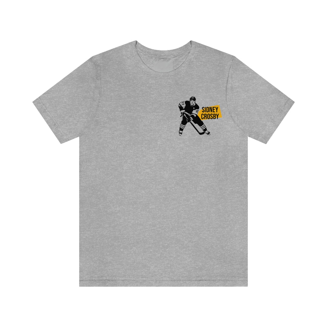 Sidney Crosby Pittsburgh Headliner Series T-Shirt - Back-Printed Graphic Tee T-Shirt Printify Athletic Heather S 
