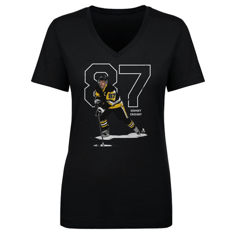 Sidney Crosby T-Shirt – Cotton V-Neck Shirt | Digital Print, Regular Fit Tee Women's V-Neck T-Shirt - YinzerShop