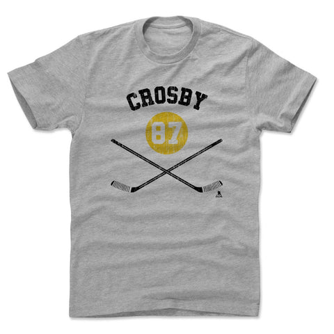 Sidney Crosby T-Shirt – Durable Cotton Crewneck Tee | Regular Fit Heather Gray Men's Cotton T-Shirt - YinzerShop