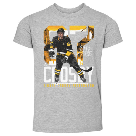 Sidney Crosby T-Shirt - Kids Crewneck Cotton Graphic Tee | Pittsburgh Landmark Shirt Kids Toddler T-Shirt - YinzerShop