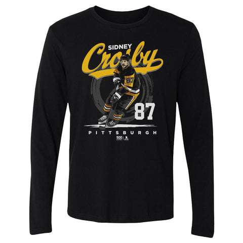 Sidney Crosby T-Shirt – Lightweight Pittsburgh Hockey Shirt | Cotton Crewneck Tee Men's Long Sleeve T-Shirt - YinzerShop