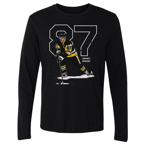 Sidney Crosby T-Shirt - Long Sleeve Cotton Crewneck Tee | 500 LEVEL Apparel Men's Long Sleeve T-Shirt - YinzerShop