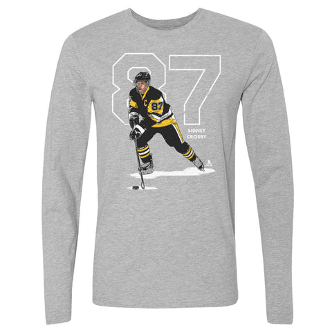 Sidney Crosby T-Shirt - Long Sleeve Cotton Crewneck Tee | 500 LEVEL Apparel Men's Long Sleeve T-Shirt - YinzerShop
