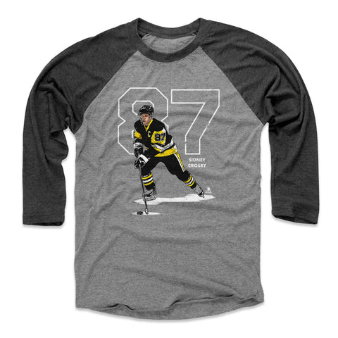 Sidney Crosby T-Shirt – Men's Slim Fit Crewneck Raglan with Digitally Printed Graphics Men's Baseball T-Shirt - YinzerShop