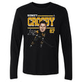Sidney Crosby T-Shirt – Pittsburgh Cartoon Hockey Tee | 500 LEVEL Cotton Crewneck Men's Long Sleeve T-Shirt - YinzerShop