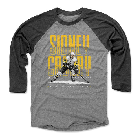 Sidney Crosby T-shirt - Pittsburgh Hockey Shirt | 500 Goals Jersey Raglan Tee Men's Baseball T-Shirt - YinzerShop
