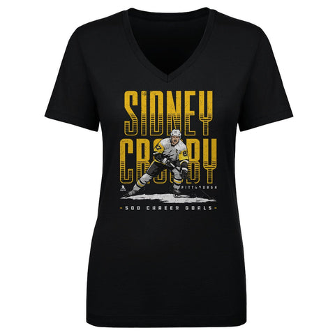 Sidney Crosby T-Shirt - Pittsburgh Hockey Shirt | 500 Goals Jersey V-Neck Tee Women's V-Neck T-Shirt - YinzerShop