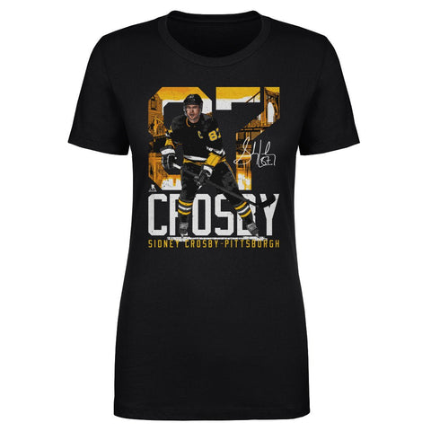 Sidney Crosby T-Shirt | Pittsburgh Hockey Shirt - Slim Fit Cotton Crewneck Tee Women's T-Shirt - YinzerShop