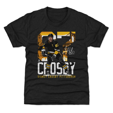 Sidney Crosby T-Shirt – Pittsburgh Hockey Tee Kids Crewneck Short Sleeve Cotton Blend Kids T-Shirt - YinzerShop