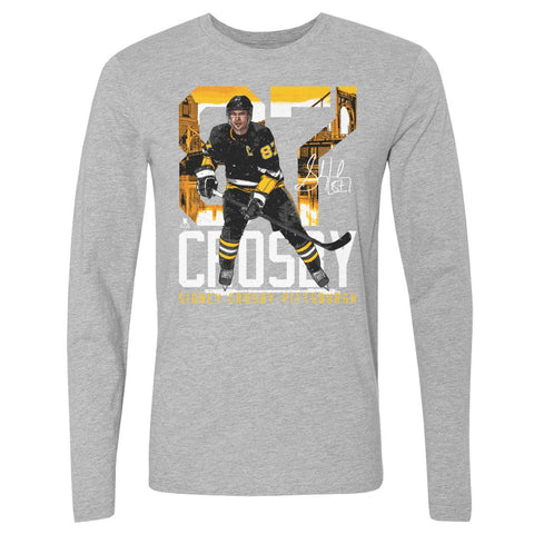 Sidney Crosby T-Shirt - Pittsburgh Landmark Long Sleeve Cotton Crewneck Tee Men's Long Sleeve T-Shirt - YinzerShop