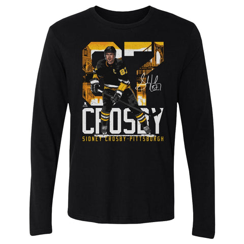 Sidney Crosby T-Shirt - Pittsburgh Landmark Long Sleeve Cotton Crewneck Tee Men's Long Sleeve T-Shirt - YinzerShop