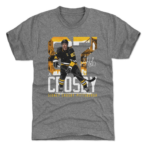 Sidney Crosby T-Shirt – Pittsburgh Landmark Tee | Slim Fit Crewneck Short Sleeve Men's Premium T-Shirt - YinzerShop