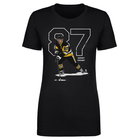 Sidney Crosby T-Shirt - Slim Fit Cotton Crewneck Short Sleeve Tee With Digital Print Women's T-Shirt - YinzerShop