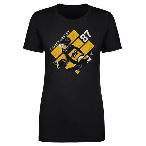 Sidney Crosby T-Shirt - Slim Fit Cotton Crewneck Short Sleeve Tee With Team Stripes Women's T-Shirt - YinzerShop