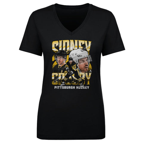 Sidney Crosby T-Shirt – Vintage Hockey Shirt | Pittsburgh Sports Tee, Soft Cotton V-Neck Women's V-Neck T-Shirt - YinzerShop