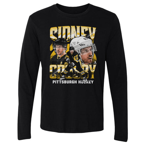 Sidney Crosby T-Shirt – Vintage Pittsburgh Hockey Shirt | Cotton Crewneck Long Sleeve Tee Men's Long Sleeve T-Shirt - YinzerShop