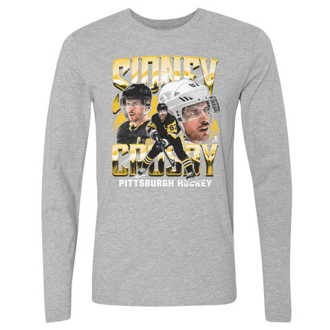 Sidney Crosby T-Shirt – Vintage Pittsburgh Hockey Shirt | Cotton Crewneck Long Sleeve Tee Men's Long Sleeve T-Shirt - YinzerShop