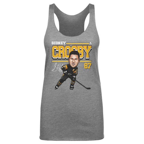 Sidney Crosby Tank Top – Pittsburgh Cartoon Hockey Shirt | Slim Fit Digital Print Women's Tank Top - YinzerShop