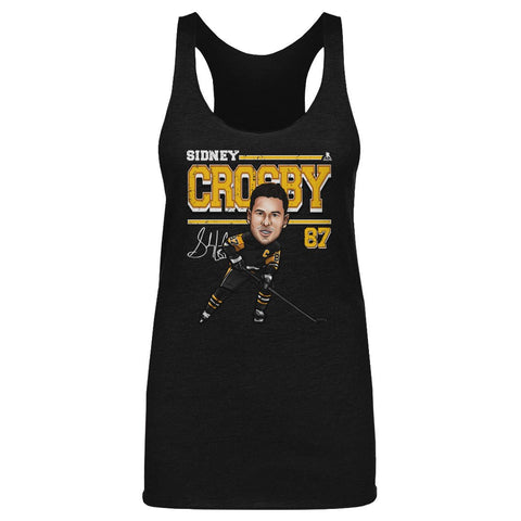 Sidney Crosby Tank Top – Pittsburgh Cartoon Hockey Shirt | Slim Fit Digital Print Women's Tank Top - YinzerShop