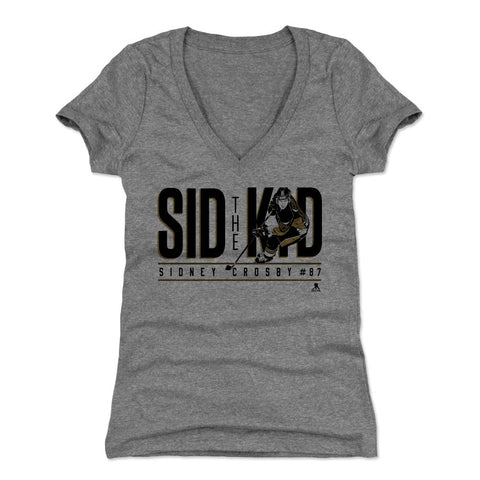 Sidney Crosby Women V-Neck T-Shirt – Slim Fit Digital Print Tee, Breathable Women's V-Neck T-Shirt - YinzerShop