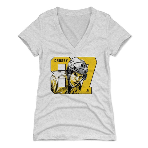 Sidney Crosby Women's V-Neck T-Shirt - Slim Fit Tri Blend Athletic Wear Women's V-Neck T-Shirt - YinzerShop