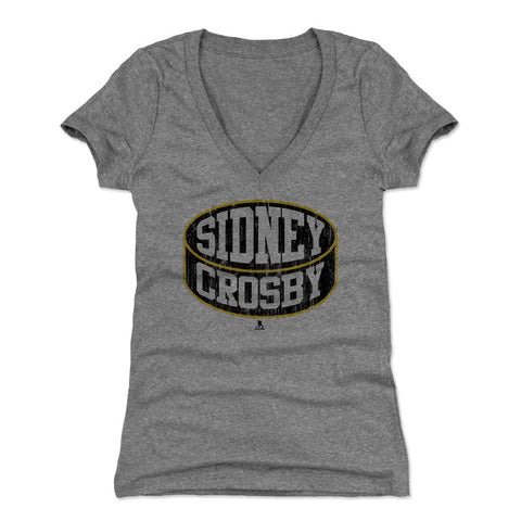 Sidney Crosby Women's V-Neck T-Shirt - Slim Fit Tri Blend Fabric, Breathable Sports Fan Apparel Women's V-Neck T-Shirt - YinzerShop