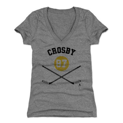 Sidney Crosby Women's V-Neck T-Shirt – Slim Fit Tri Blend Fabric Tee Women's V-Neck T-Shirt - YinzerShop
