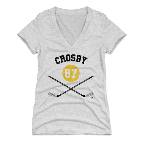 Sidney Crosby Women's V-Neck T-Shirt – Slim Fit Tri Blend Fabric Tee Women's V-Neck T-Shirt - YinzerShop