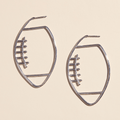 Silver Football Hoops – Sporty Hoop Earrings | Waterproof 14k Gold & Rhodium Plated Hoop Earrings - YinzerShop