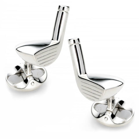 Silver Golf Cufflinks – Handcrafted Sterling Silver Golf Club Cufflinks for Men Cufflinks - YinzerShop