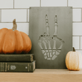 Skeleton Hand Wall Decor - Steel Wall Sign With Spooky Peace Sign Design Wall Decor - YinzerShop