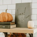 Skeleton Wall Decor - Steel Halloween Wall Sign | Rustic Spooky Hand Ornament Wall Decor - YinzerShop