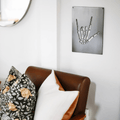 Skeleton Wall Decor - Steel Halloween Wall Sign | Rustic Spooky Hand Ornament Wall Decor - YinzerShop