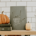 Skeleton Wall Decor - Steel Halloween Wall Sign | Rustic Spooky Hand Ornament Wall Decor - YinzerShop