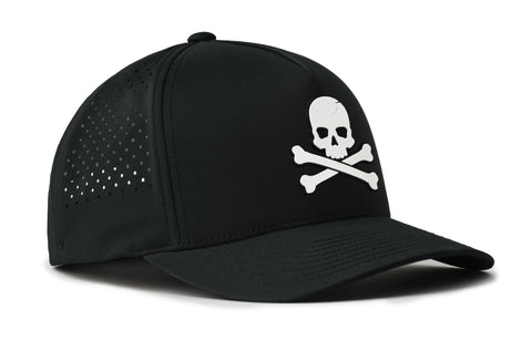 Skull and Crossbones Hat - Performance 5-Panel Water Repellent Cap | Jolly Roger Snapback by Haka Hat Performance - YinzerShop
