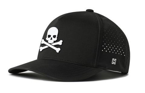 Skull and Crossbones Hat - Performance 5-Panel Water Repellent Cap | Jolly Roger Snapback by Haka Hat Performance - YinzerShop