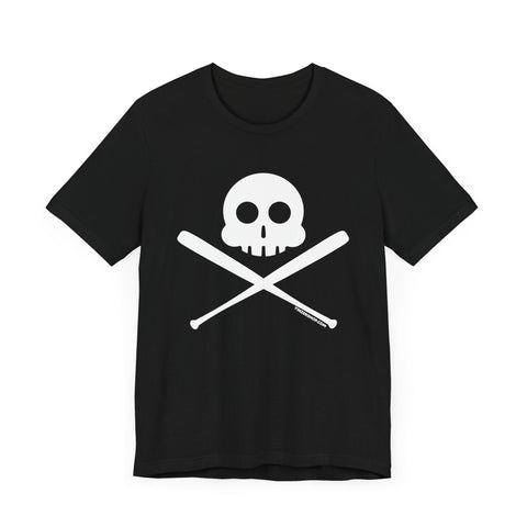 Skull Crossbats Tee - Unisex Short Sleeve Cotton Retail Fit Shirt | Bella Canvas 3001 T-Shirt - YinzerShop