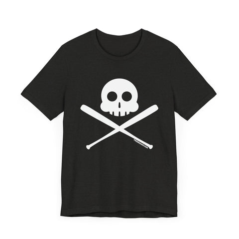 Skull Crossbats Tee - Unisex Short Sleeve Cotton Retail Fit Shirt | Bella Canvas 3001 T-Shirt - YinzerShop