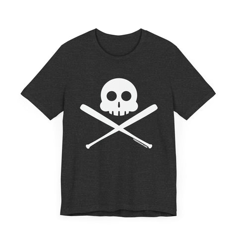 Skull Crossbats Tee - Unisex Short Sleeve Cotton Retail Fit Shirt | Bella Canvas 3001 T-Shirt - YinzerShop