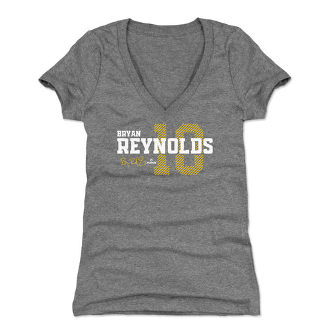 Slim Fit V-Neck T-Shirt - Bryan Reynolds Tri Color Cotton Polyester Blend Tee Women's V-Neck T-Shirt - YinzerShop