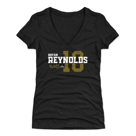 Slim Fit V-Neck T-Shirt - Bryan Reynolds Tri Color Cotton Polyester Blend Tee Women's V-Neck T-Shirt - YinzerShop