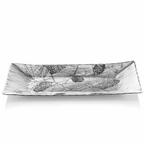 Small Horizon Server - Evergreen Wooden Serving Tray for Seasonal Entertaining - YinzerShop