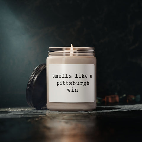 Smells Like a Pittsburgh Win Scented Soy Candle, 9oz Home Decor - YinzerShop