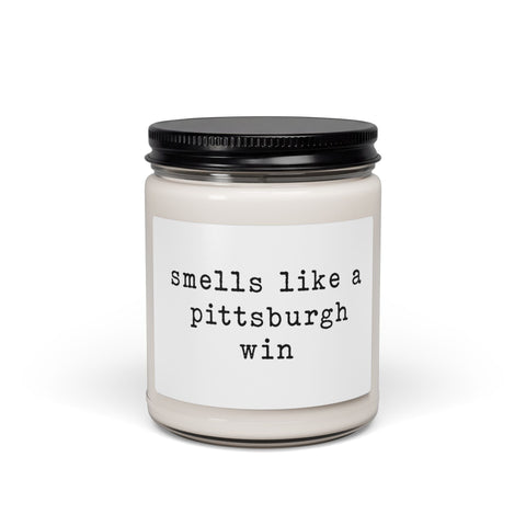 Smells Like a Pittsburgh Win Scented Soy Candle, 9oz Home Decor - YinzerShop