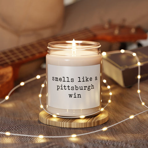 Smells Like a Pittsburgh Win Scented Soy Candle, 9oz Home Decor - YinzerShop