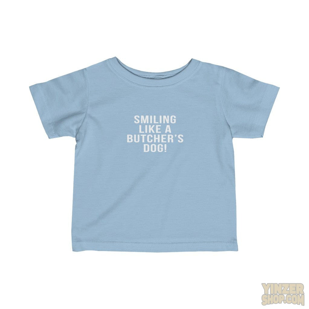 Smiling Like A Butcher's Dog | Kids T-Shirt Kids clothes Printify Light Blue 12M 